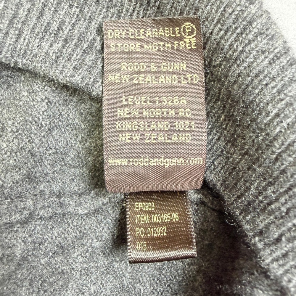 Rodd & Gunn V-Neck Sweater Mens Large Gray Cashmere Merino Wool Blend Knit - Picture 6 of 9